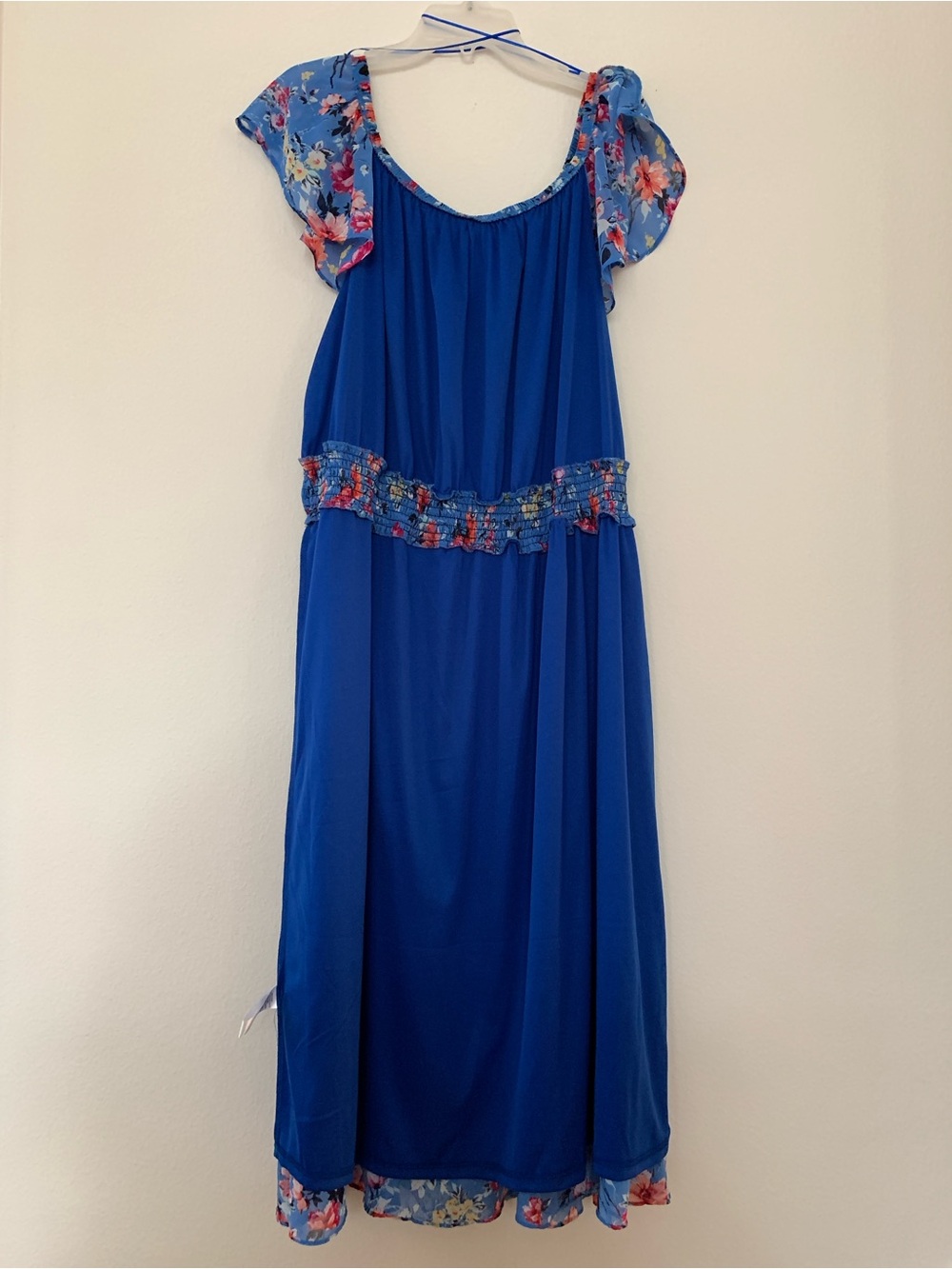 Floral Summer Maxi Dress in Royal Blue (Belk) - Picture 5 of 10